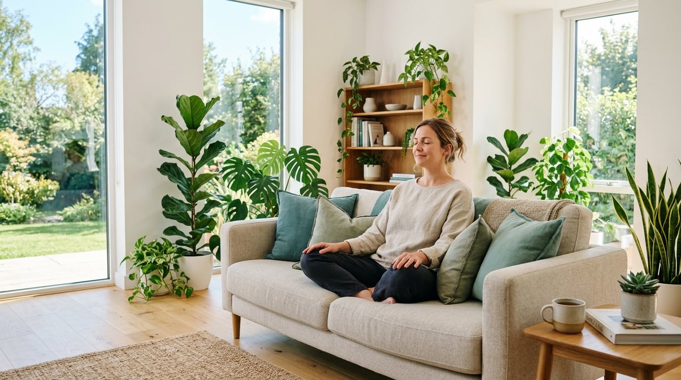 Bright, airy living room with fresh air and natural light